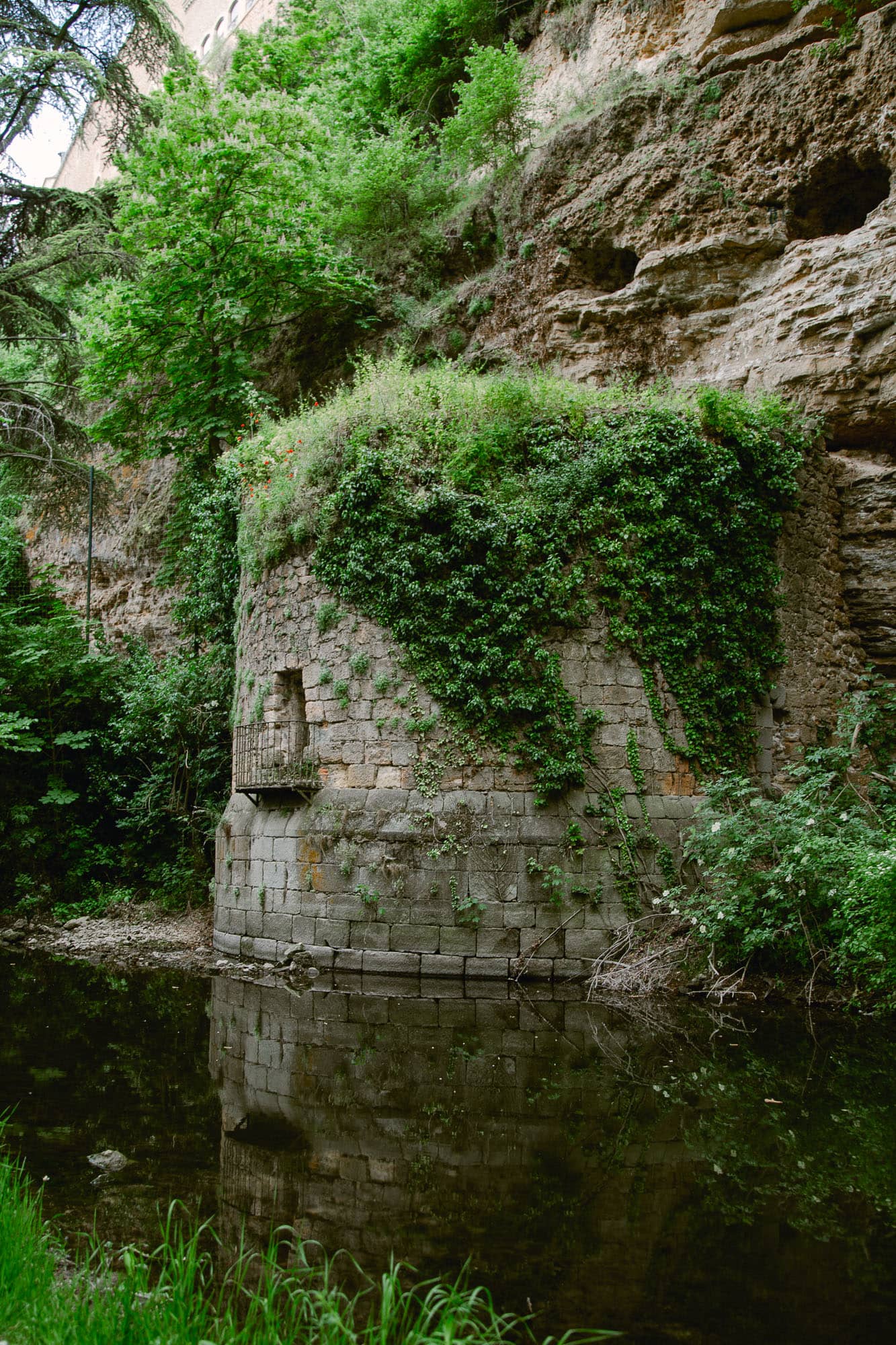 Park below Segovia Castle, Spain