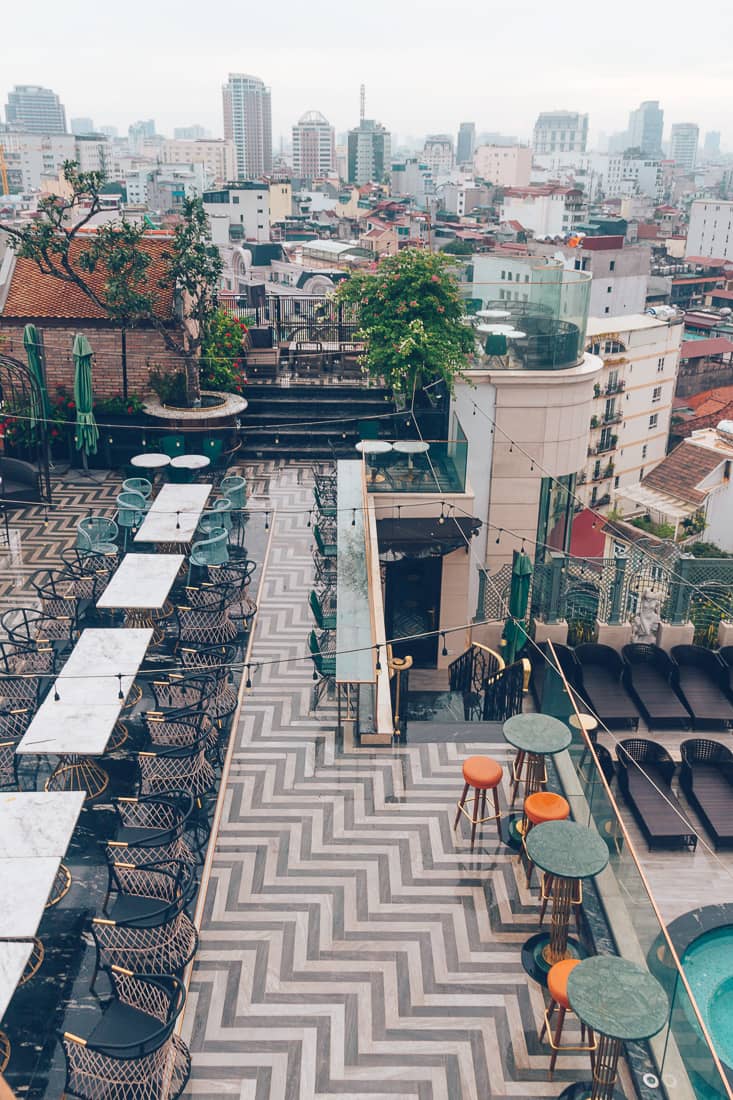 Rooftop at Peridot Hotel, Hanoi, Vietnam